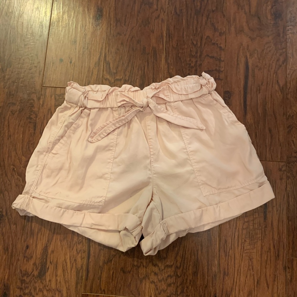 aerie Light Pink Paperbag Waist Shorts